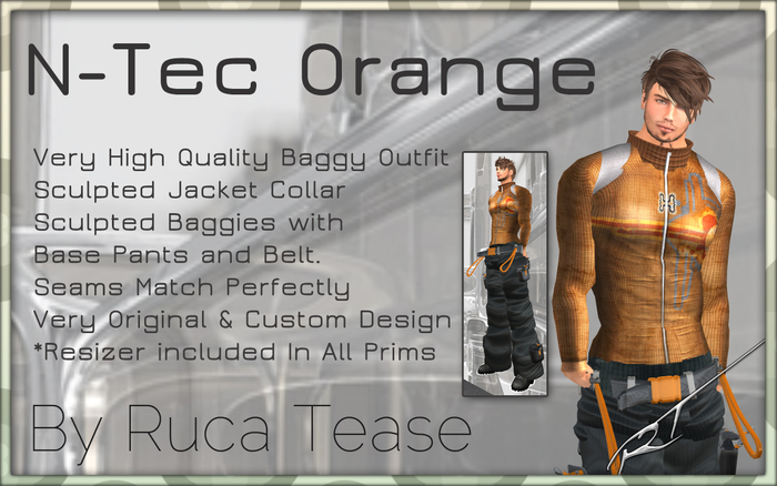 Trendy Mens Wear - Baggy Outfit ~ N-Tec Orange ~ by Ruca Tease -- \(-_-)/ -- 