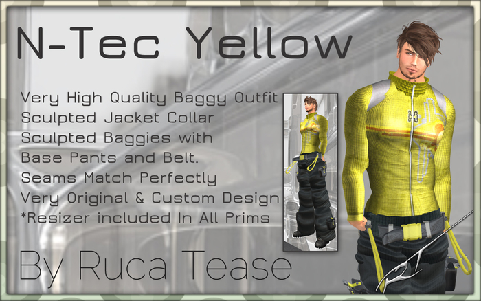 Trendy Mens Wear - Baggy Outfit ~ N-Tec Yellow ~ by Ruca Tease -- \(-_-)/ -- 