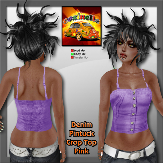 Coxi - Crop Top Denim Purple