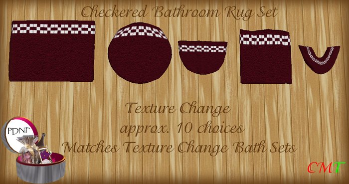 PDN: BATH RUG SET CHECKERED BX