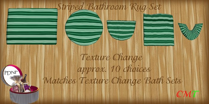 PDN: BATH RUG SET STRIPED BX