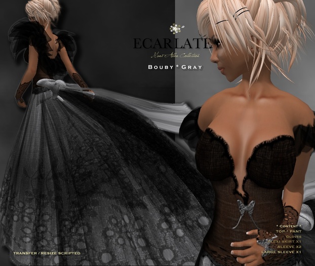 Ecarlate - Bou - Dress Gown Formal - Gray / Robe