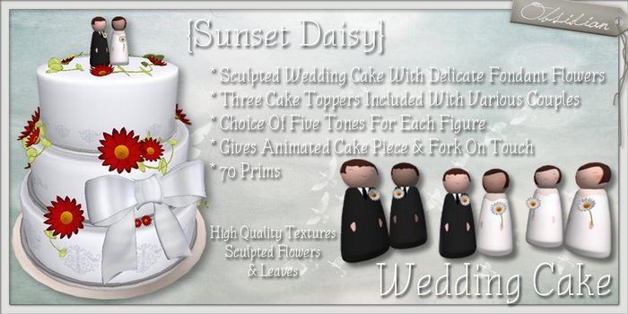 {O} Sunset Daisy Wedding Cake