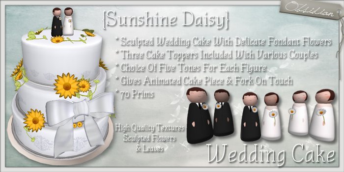 {O} Sunshine Daisy Wedding Cake
