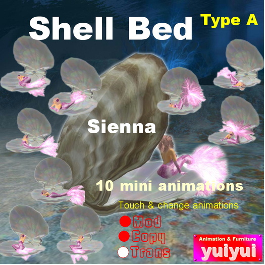 Shell bed for mermaid Sienna