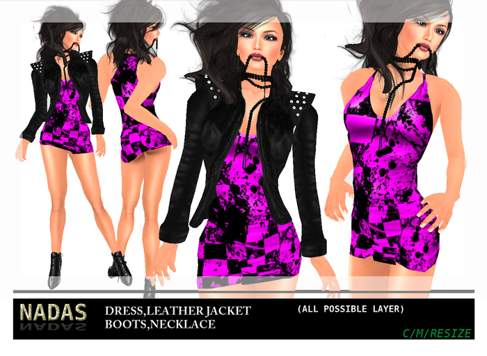 NADAS*CARRIE FULL OUTFIT PINK/BLACK*