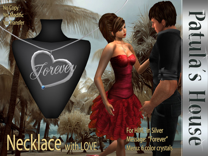 * Necklace with LOVE "Forever" (silver-man)