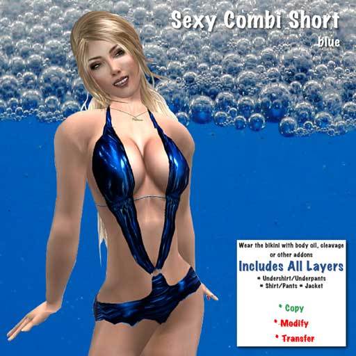 Ariane Combishort Latex * BLUE * All Layers