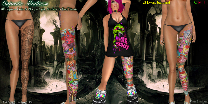 ::Para Designs:: Cupcake Madness Tattoo