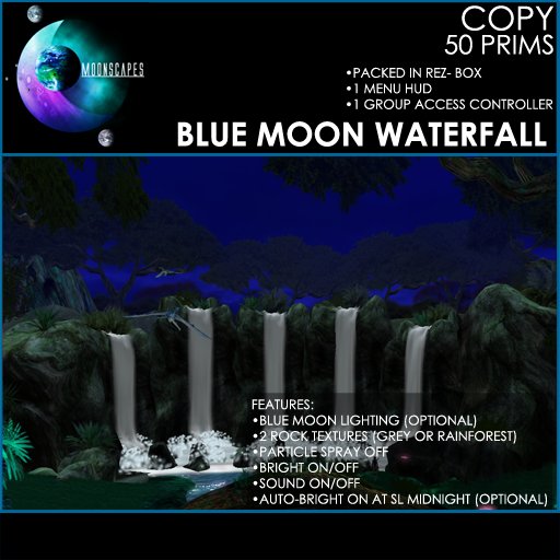 [Moonscapes] BLUE MOON WATERFALL