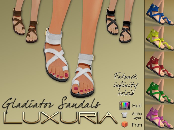 ! Luxuria Shoes Gladiator Sandals (Fatpack)