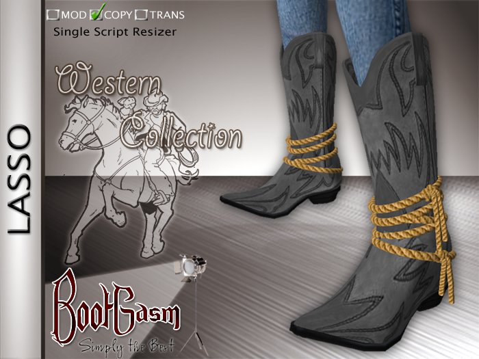 Bootgasm Lasso Cowboy Boots Grey