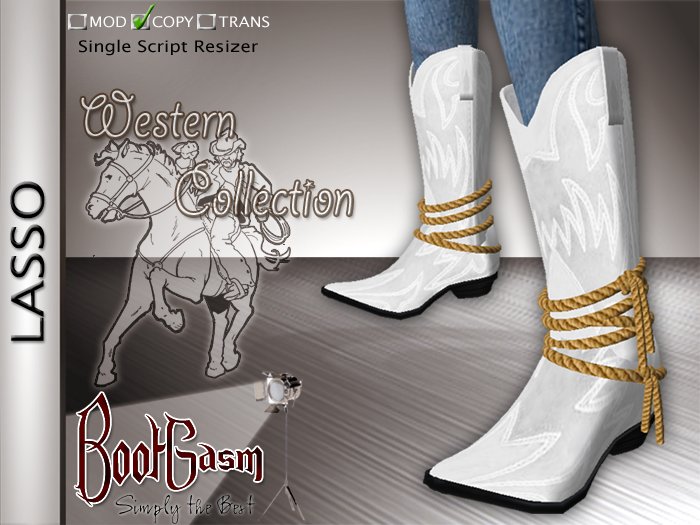 Bootgasm Lasso Cowboy Boots White