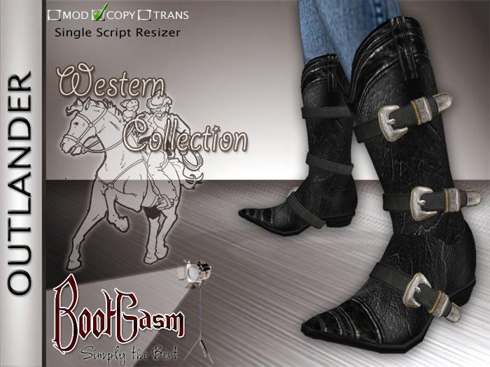 Bootgasm Outlander Cowboy Boots Black