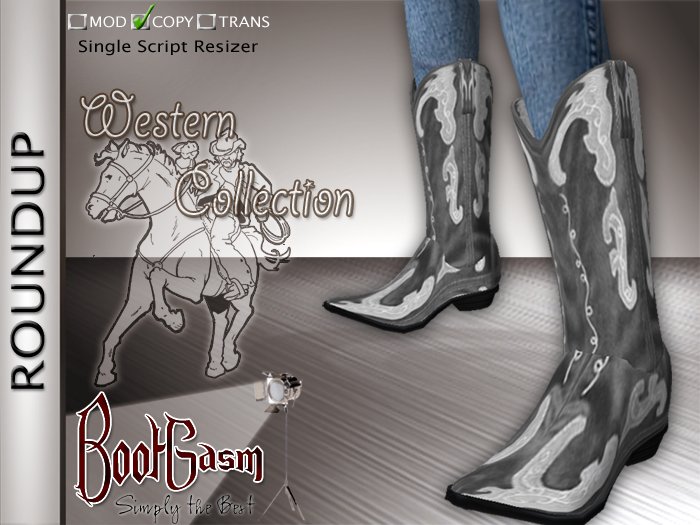 Bootgasm Roundup Cowboy Boots Grey