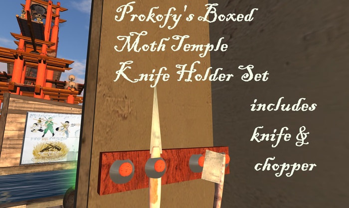 Moth Temple Magnetic Knife Holder & Knives