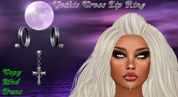 Gothic Cross Lip Ring