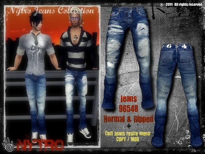 $$ - NyTrO - $$ SALE FOR INCOMING NEW COLLECTION - Jeans Pant 96548 Ripped & Normal Street Wear (Box)