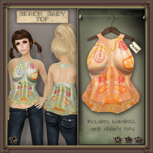 -=Pink Inc.=- Beach Baby Top Dreamsicle