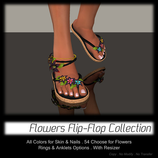 - MPP - Flowers FlipFlop - Black