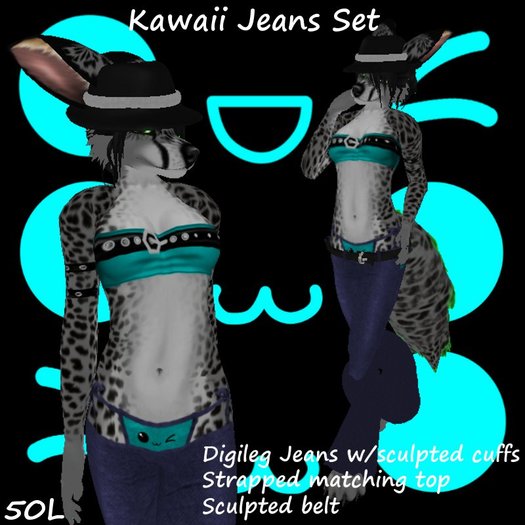 Kawaii Digi Jeans Set Turquoise -boxed-