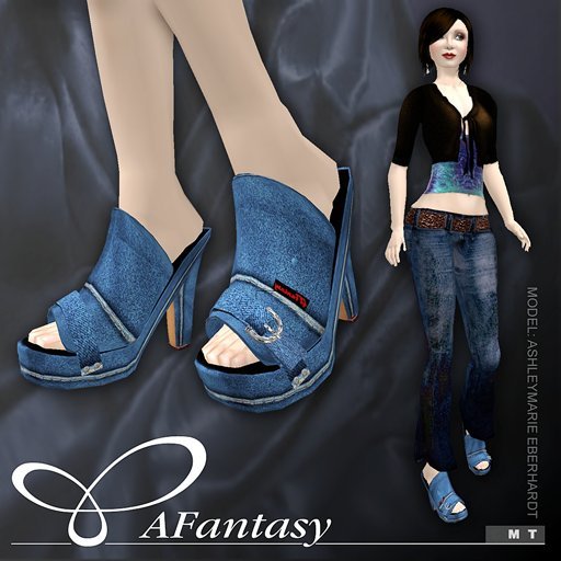 AFantasy Blue Denim High Heel Clogs