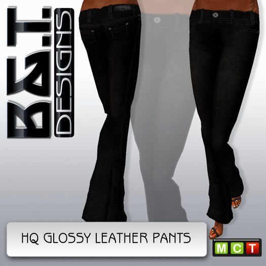 :.<B&T>.: Glossy Leather Pants Black