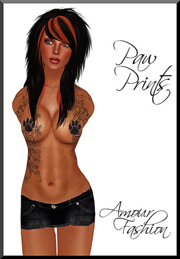 Amour Fashion - Black Paw Print Pasties II