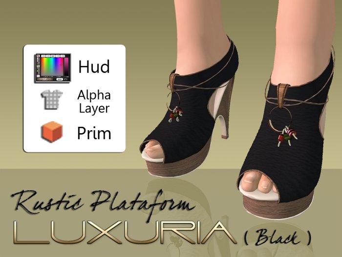 ! Luxuria Shoes - Rustic Plataform (Black)