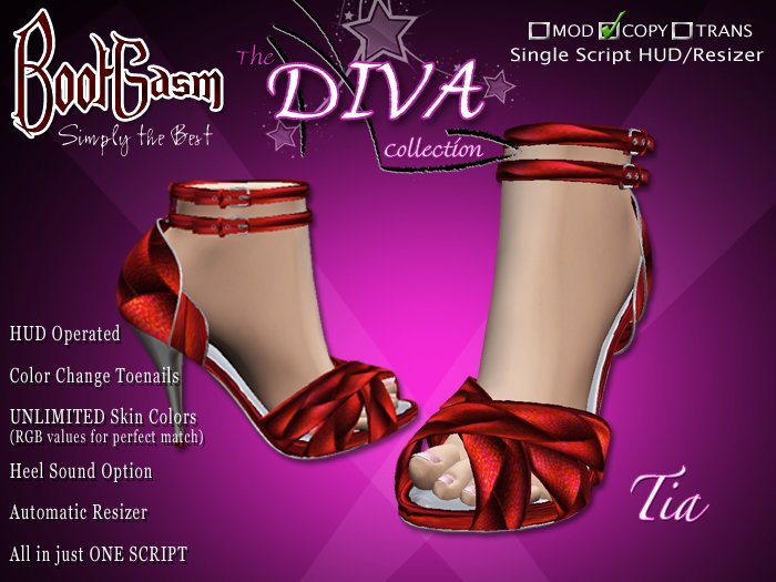 Bootgasm Diva Tia Red High Heels w/ Toes