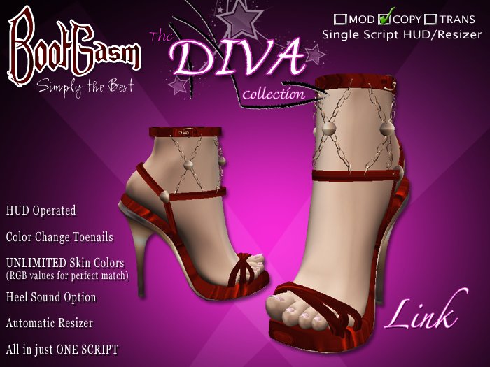 Bootgasm Diva Link Red High Heels w/ Toes