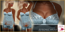 At the beach pale blue - Pink Butterfly - Earth & Sky Designs
