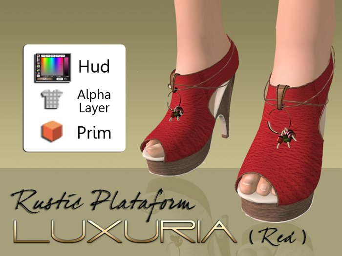 ! Luxuria Shoes - Rustic Plataform (Red)