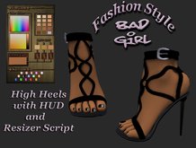 Bad Girl Heart High Heels Sculpt with Hud schwarz