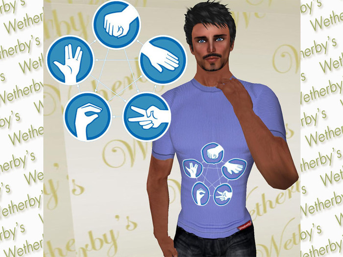 #41 Wetherby Man - Tshirt - Paper-Rock-Scissors - Blue 