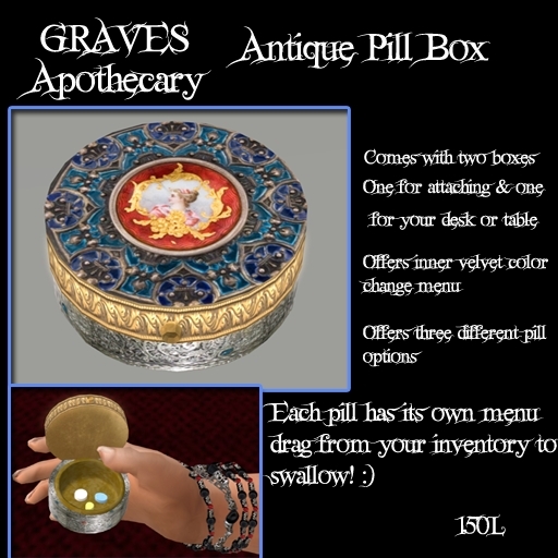 Graves Gold & Blue Pill Box