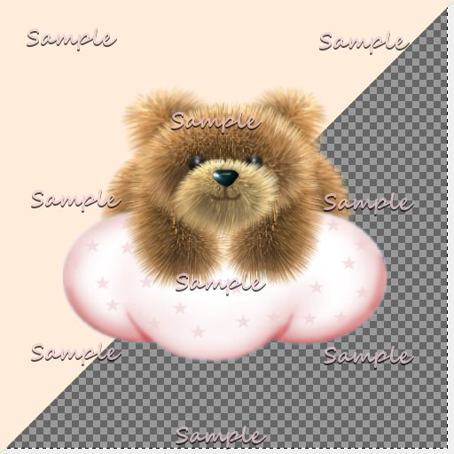 fluffy bear on a cloud texture TGA FULL PERM