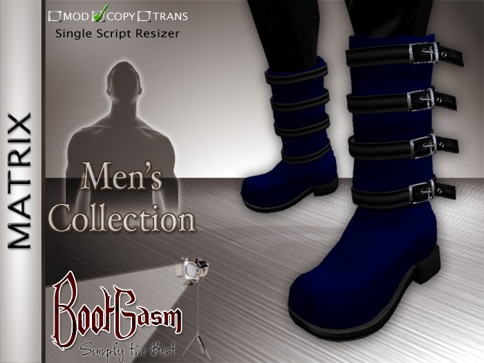 Bootgasm Matrix Men's Biker Boots Blue