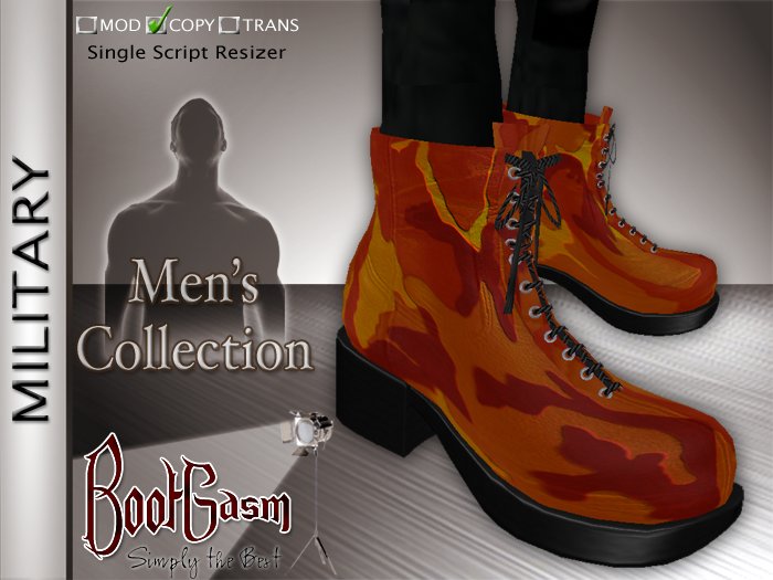 Bootgasm Military Men's Boots Camo Red