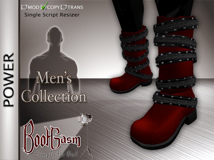 Bootgasm Power Men's Biker Boots Red