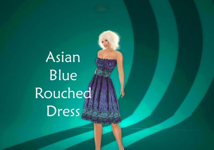 Asian Blue Rouched Dress