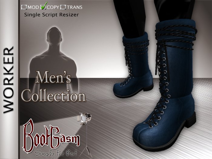 Bootgasm Worker Men's Biker Boots Blue