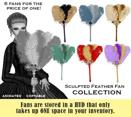 Sculpted Feather Fan Collection - SIX FOR THE PRICE OF ONE! 