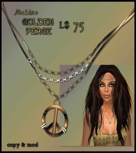 Necklace peace sign w/shadow