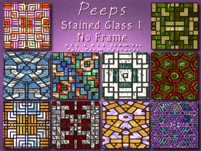 Peeps Textures Stained Glass 1 No Frame