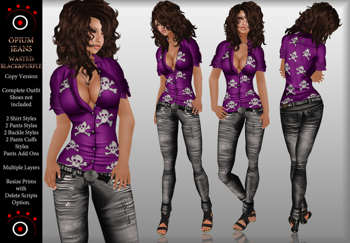 Opium Jeans Wasted Black&Purple Female (Copy)(Boxed)