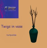 PT Twigs in vase (turkis)