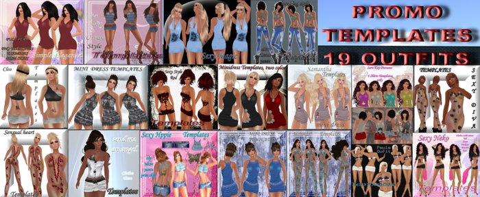 TEMPLATES, 19 OUTFITS, PROMO