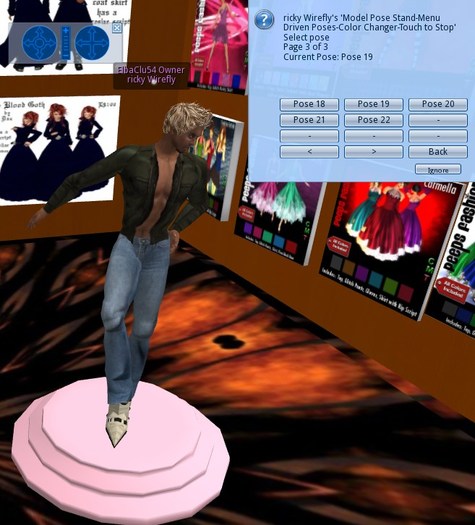 Round Model Pose Stand w 23 Menu Driven Poses -Touch Stand Menu Driven Color Changer with Touch to Stop Rotation (boxed