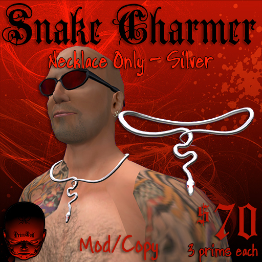 PrimEvil: Snake Necklace Male Silver